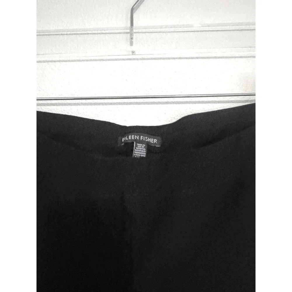 Eileen Fisher | Black Pull-On Straight Leg Cropped Pants Ankle Trousers